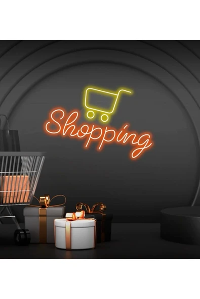 Shopping Yazılı ve Şekilli Neon Tabela ürün görseli 1