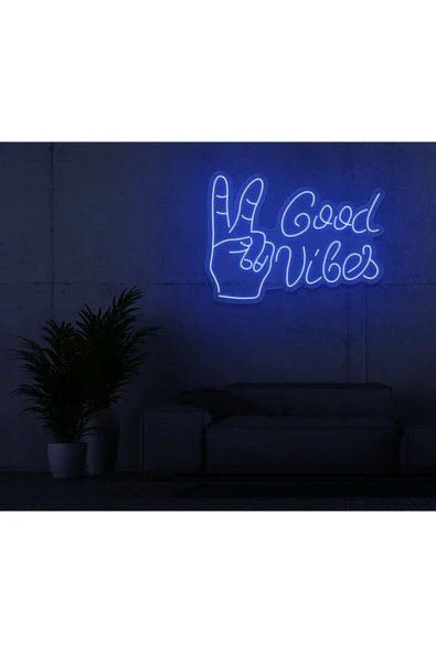 Good Vibes Yazılı ve Şekilli Neon Tabela ürün görseli 1