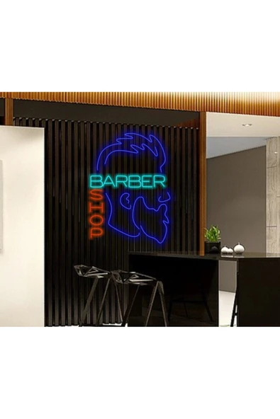 BARBER SHOP Yazılı ve Şekilli Neon Tabela ürün görseli 1