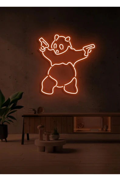 Panda Figürlü Neon Tabela ürün görseli 1