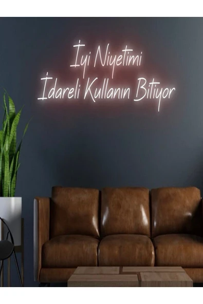 İyi Niyetimi İdareli Kullanın Bitiyor Yazılı Neon Tabela ürün görseli 1