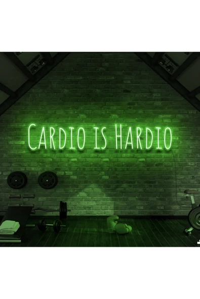 CARDIO IS HARDIO Yazılı Neon Tabela ürün görseli 1
