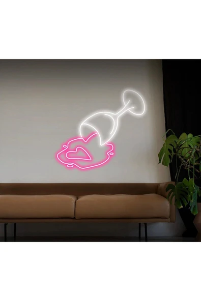Şarap Bardağı Figürlü Neon Tabela ürün görseli 1