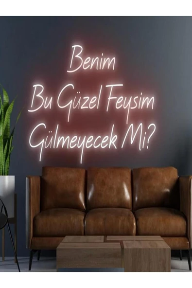 Benim Bu Güzel Feysim Gülmeyecek Mi? Yazılı Neon Tabela ürün görseli 1