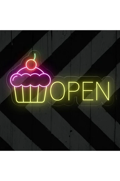 OPEN Yazılı ve Şekilli Neon Tabela ürün görseli 1