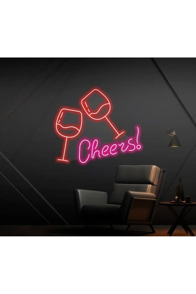 Cheers! Yazılı ve Şekilli Neon Tabela ürün görseli 1