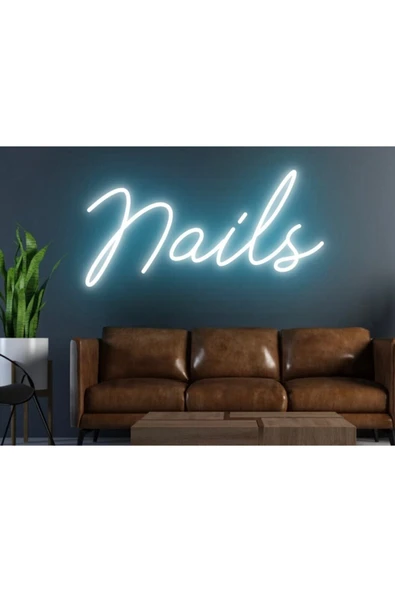 Nails Yazılı Neon Tabela ürün görseli 1