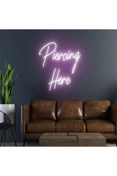 Piercing Here Yazılı Neon Tabela ürün görseli 1