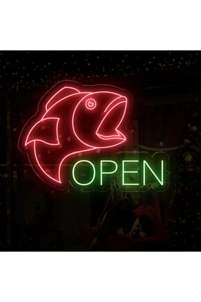 OPEN Yazılı ve Şekilli Neon Tabela ürün görseli 1