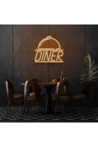 Restoranlara Özel Diner Yazılı ve Şekilli Neon Tabela ürün görseli 1