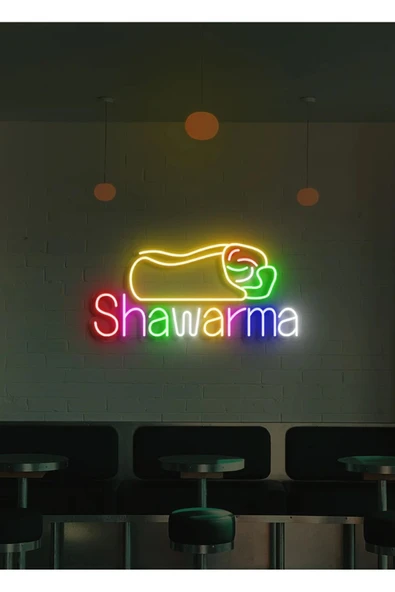 Shawarma Yazılı ve Şekilli Neon Tabela ürün görseli 1