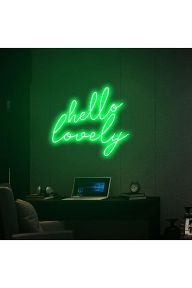 Hello Lovely Yazılı Neon Tabela ürün görseli 1