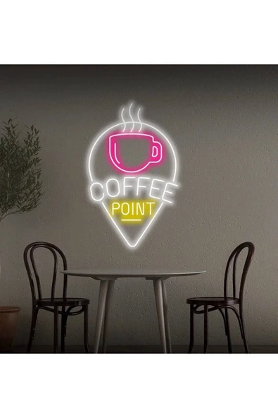 COFFEE POINT Yazılı ve Şekilli Neon Tabela ürün görseli 1