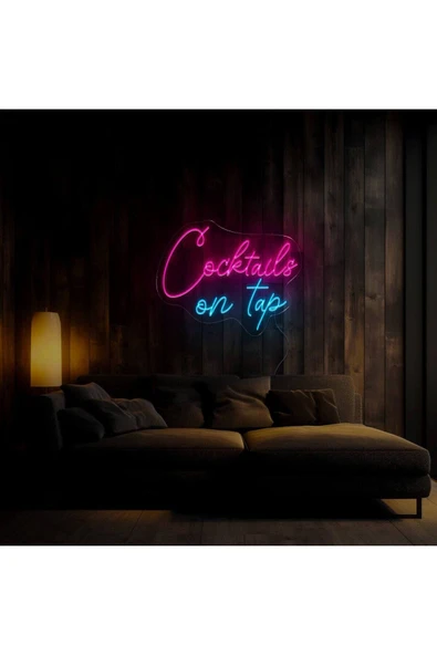 Cocktails on tap Yazılı Neon Tabela ürün görseli 1