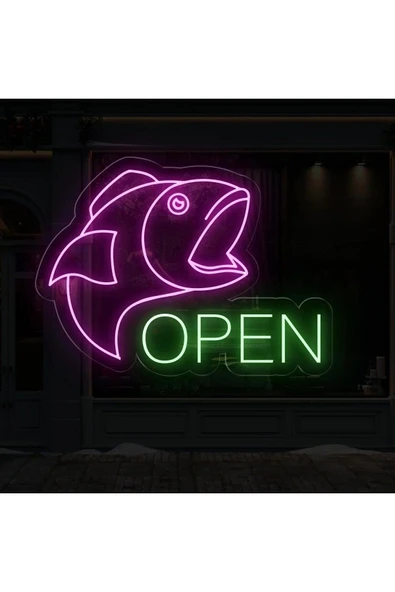 OPEN Yazılı ve Şekilli Neon Tabela ürün görseli 1