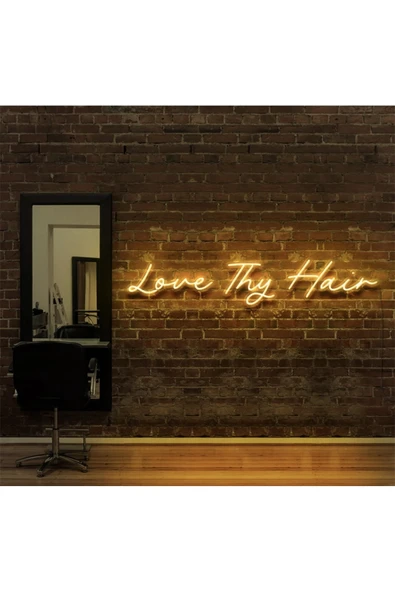 Love Thy Hair Yazılı Neon Tabela ürün görseli 1