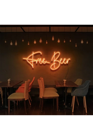 Free Beer Yazılı Neon Tabela ürün görseli 1