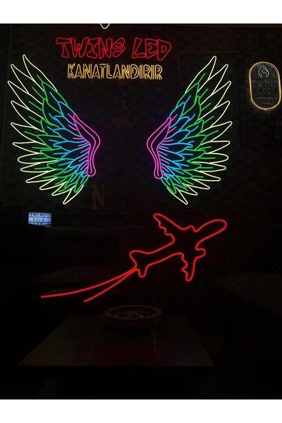 Uçak Figürlü Neon Tabela - Resim 2