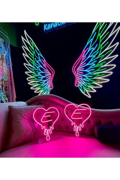 Kişileştirilebilir Harfli Kalp Neon Tabela ürün görseli 1