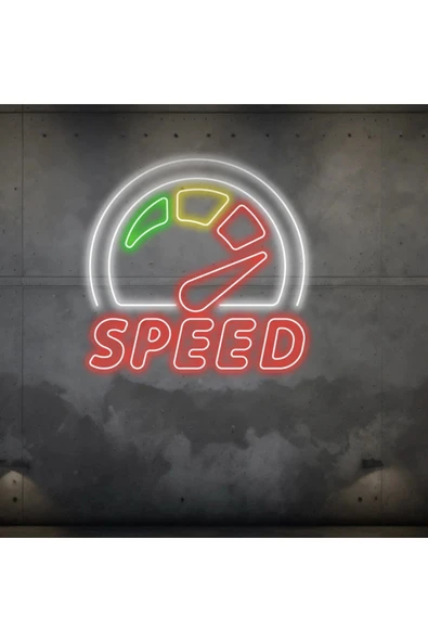 SPEED Yazılı ve Şekilli Neon Tabela ürün görseli 1