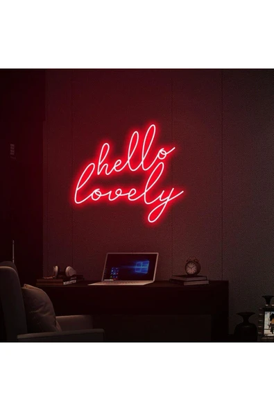 Hello Lovely Yazılı Neon Tabela ürün görseli 1