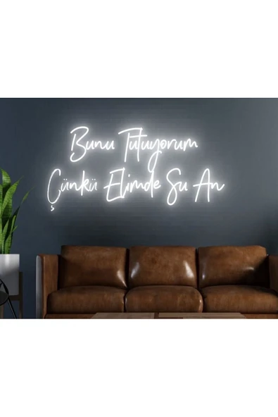 Bunu Tutuyorum Çünkü Elimde Şu An Yazılı Neon Tabela ürün görseli 1