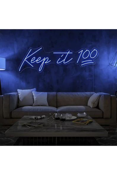 Keep it 100 Yazılı Neon Tabela ürün görseli 1