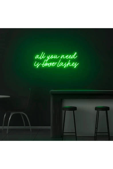 All You Need Is Love Lashes Yazılı Neon Tabela ürün görseli 1