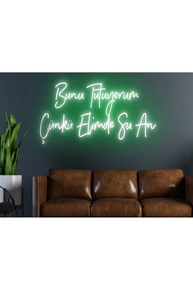 Bunu Tutuyorum Çünkü Elimde Şu An Yazılı Neon Tabela ürün görseli 1