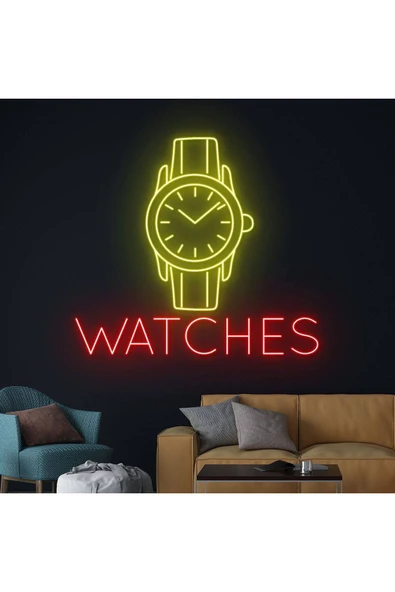 WATCHES Yazılı ve Şekilli Neon Tabela ürün görseli 1