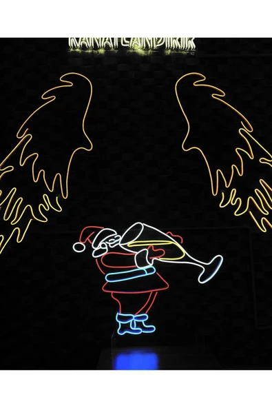 Noel Baba Figürlü Yılbaşı Temalı Neon Tabela - Resim 2