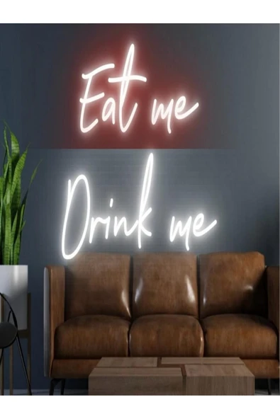 Eat Me Drink Me Yazılı Neon Tabela ürün görseli 1