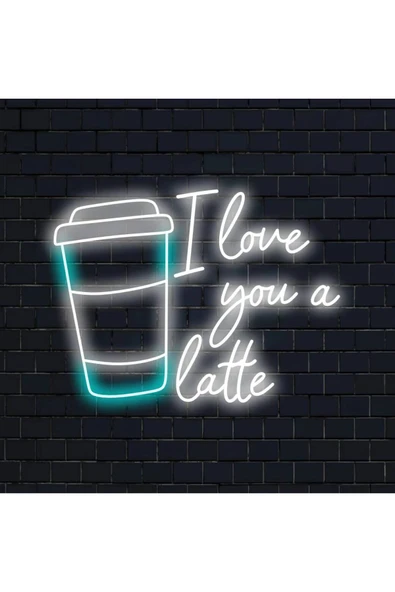 I love you a latte Yazılı ve Şekilli Neon Tabela ürün görseli 1