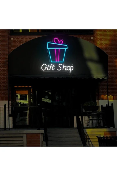 Gift Shop Yazılı ve Şekilli Neon Tabela ürün görseli 1