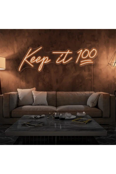 Keep it 100 Yazılı Neon Tabela ürün görseli 1