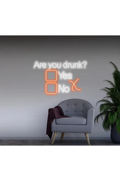 Are you drunk? Yazılı ve Şekilli Neon Tabela ürün görseli 1