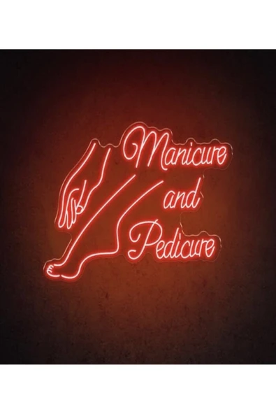 Manicure and Pedicure Yazılı ve Şekilli Neon Tabela ürün görseli 1