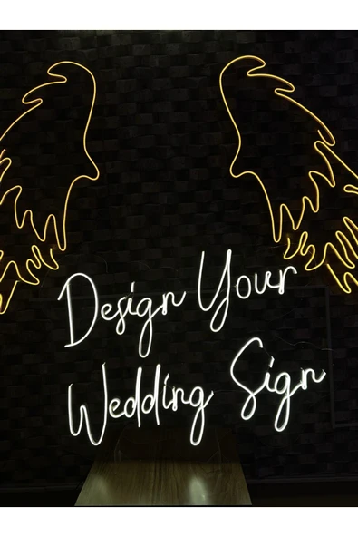 Design Your Wedding Sign Yazılı Neon Tabela ürün görseli 1