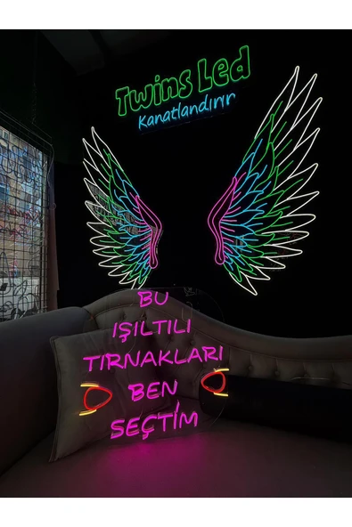 Bu Işıltılı Tırnakları Ben Seçtim Yazılı Neon Tabela ürün görseli 1