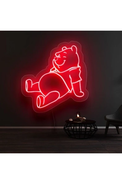 Winnie The Pooh Figürlü Dekoratif Neon Tabela ürün görseli 1