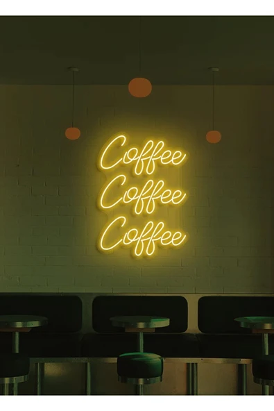 Coffee Coffee Coffee Yazılı Neon Tabela ürün görseli 1