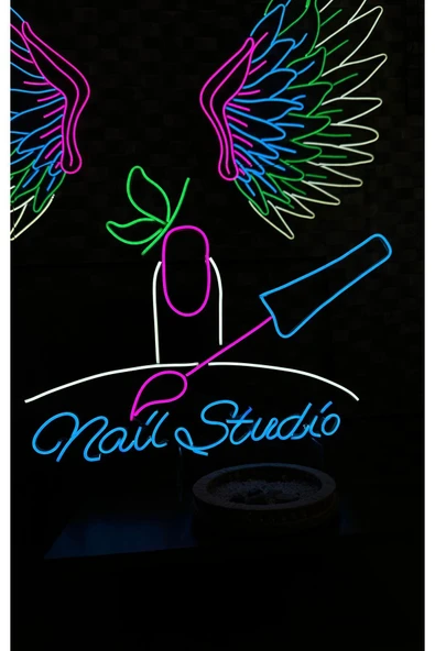 Nail Studio Yazılı ve Şekilli Neon Tabela - Resim 2