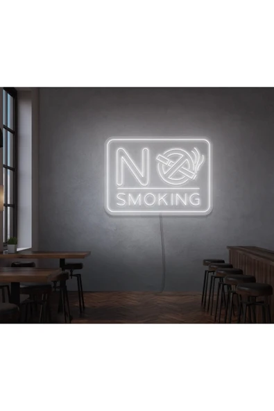 NO SMOKING Yazılı ve Şekilli Neon Tabela ürün görseli 1