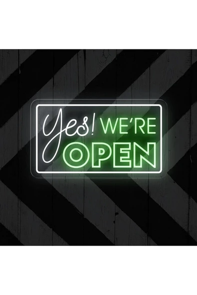 Yes! WE'RE OPEN Yazılı Neon Tabela ürün görseli 1