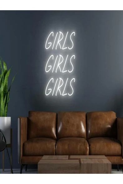 GIRLS GIRLS GIRLS Yazılı Neon Tabela ürün görseli 1