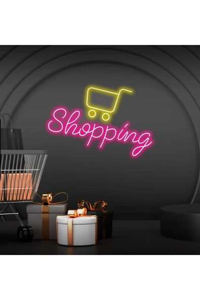 Shopping Yazılı ve Şekilli Neon Tabela ürün görseli 1