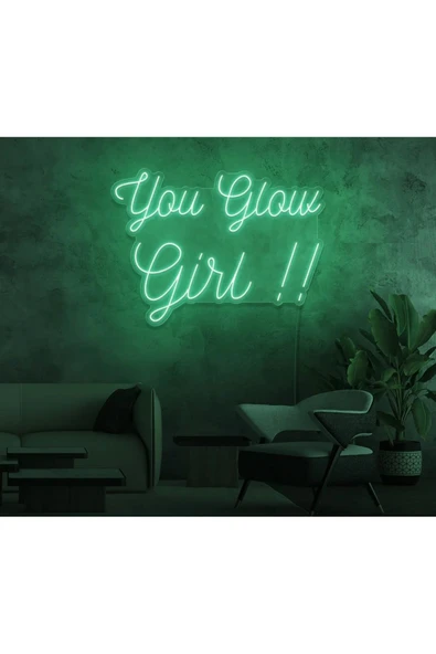 You Glow Girl!! Yazılı Neon Tabela ürün görseli 1
