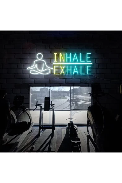 INHALE EXHALE Yazılı ve Şekilli Neon Tabela ürün görseli 1