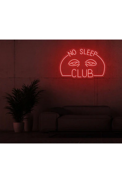 NO SLEEP CLUB Yazılı ve Şekilli Neon Tabela ürün görseli 1