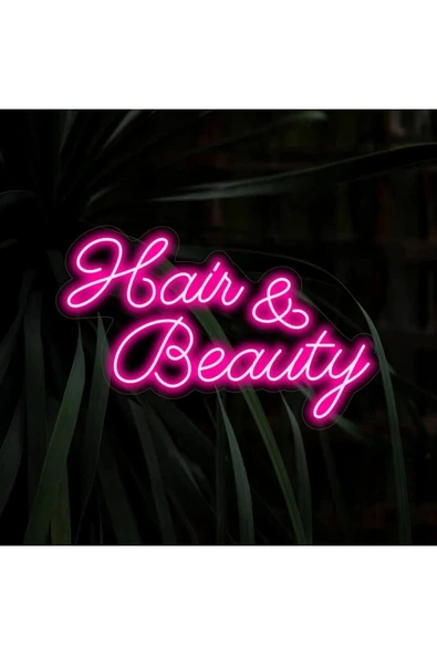 Hair&Beauty Yazılı Neon Tabela ürün görseli 1